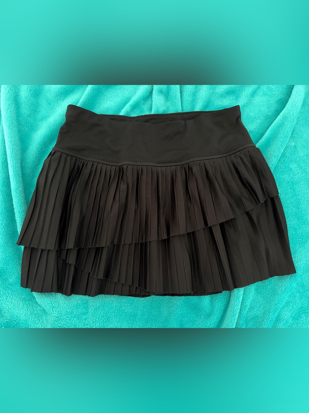 Cute! Black Pleated Layers Tennis Skirt-Small